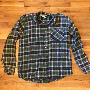 Green flannel shirt